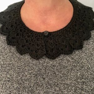 Peter Pan detachable black crochet collar